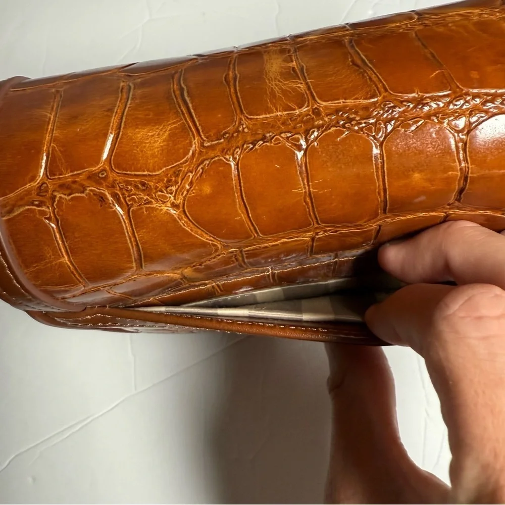 Brahmin Mini Sonny Saddle Bag in Tan Gustavo Brown Crocodile Crossbody